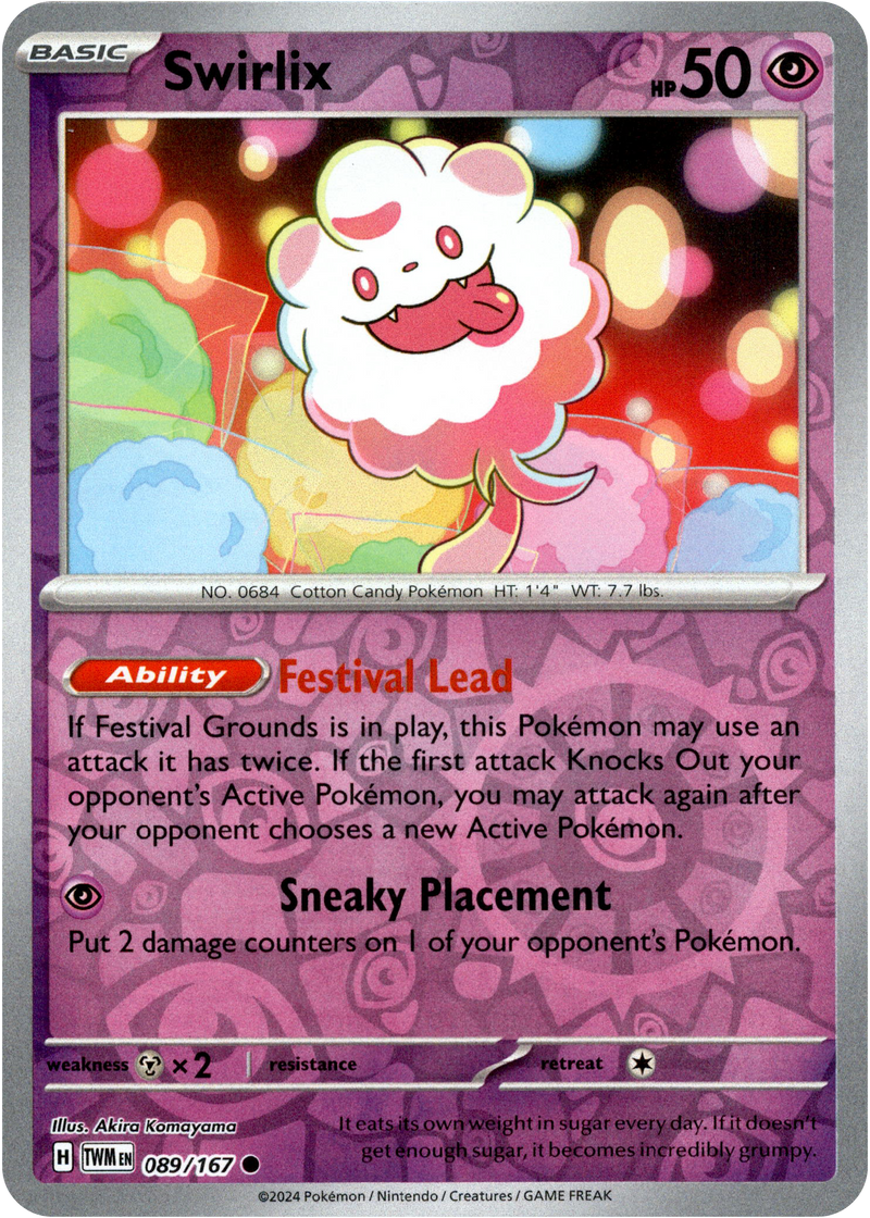 Swirlix - 089/167 - Twilight Masquerade - Reverse Holo Card Cavern Trading Cards, LLC Swirlix - 089/167 - Twilight Masquerade - Reverse Holo Card Cavern Trading Cards, LLC