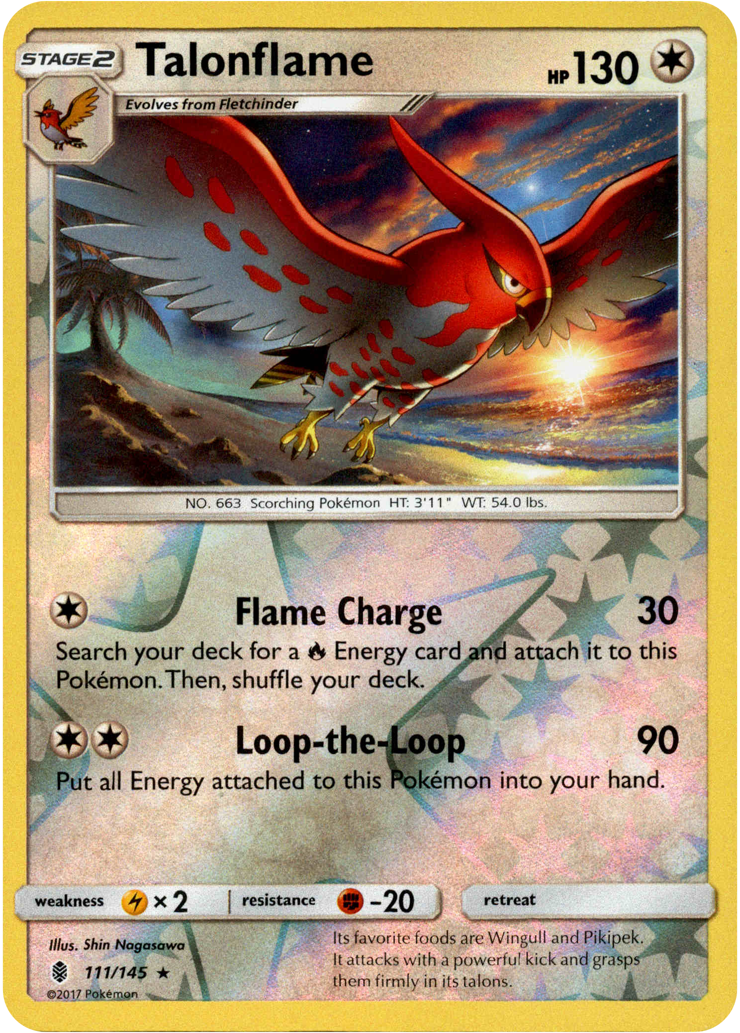 Talonflame - 111/145 - Guardians Rising - Reverse Holo - Card Cavern