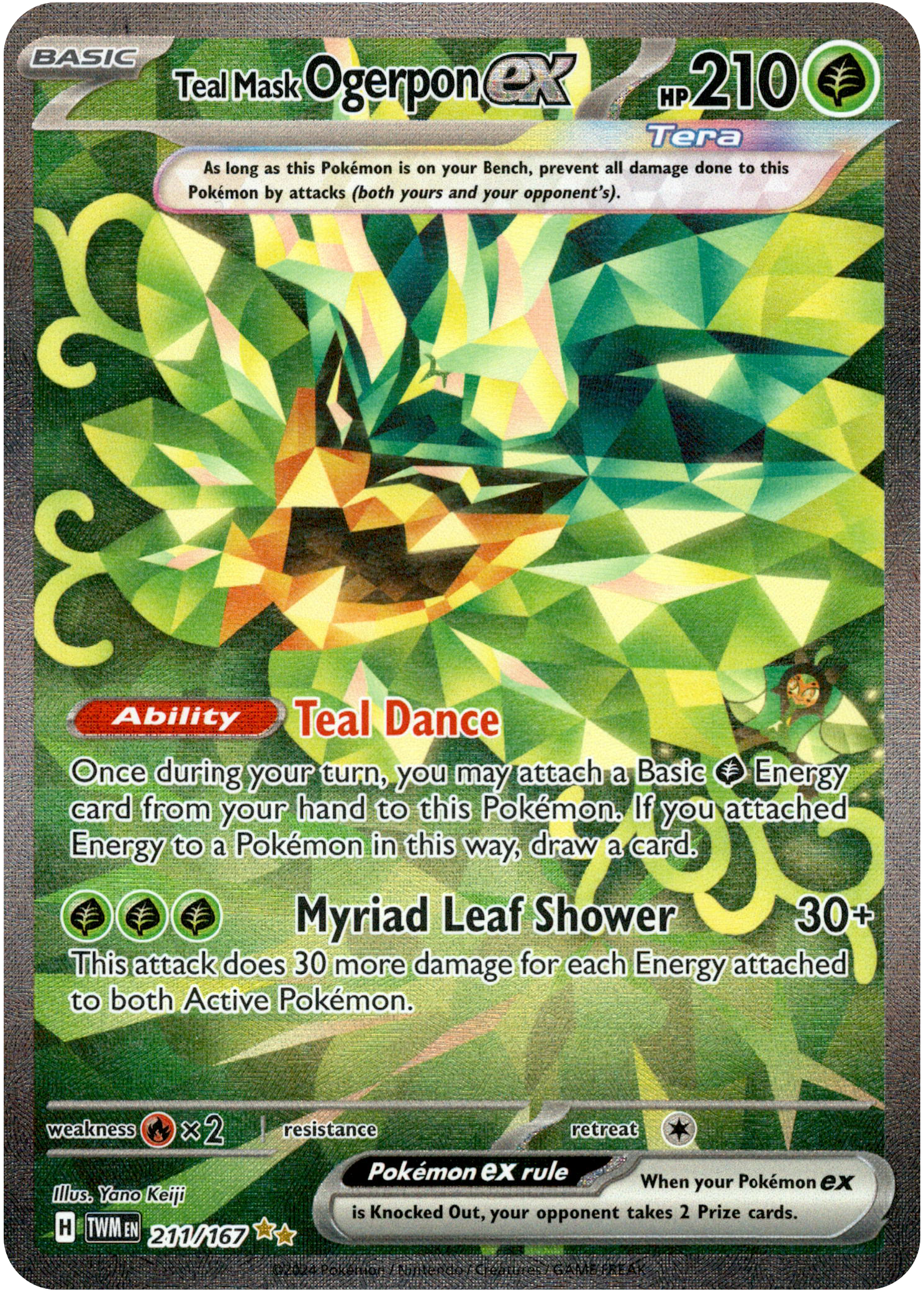 Teal Mask Ogerpon ex - 211/167 - Twilight Masquerade - Holo - Card Cavern