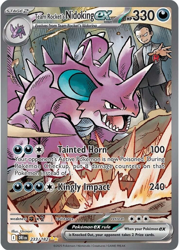 nidoking holographic card Team Rocket's Nidoking ex - 233/182 - Destined Rivals