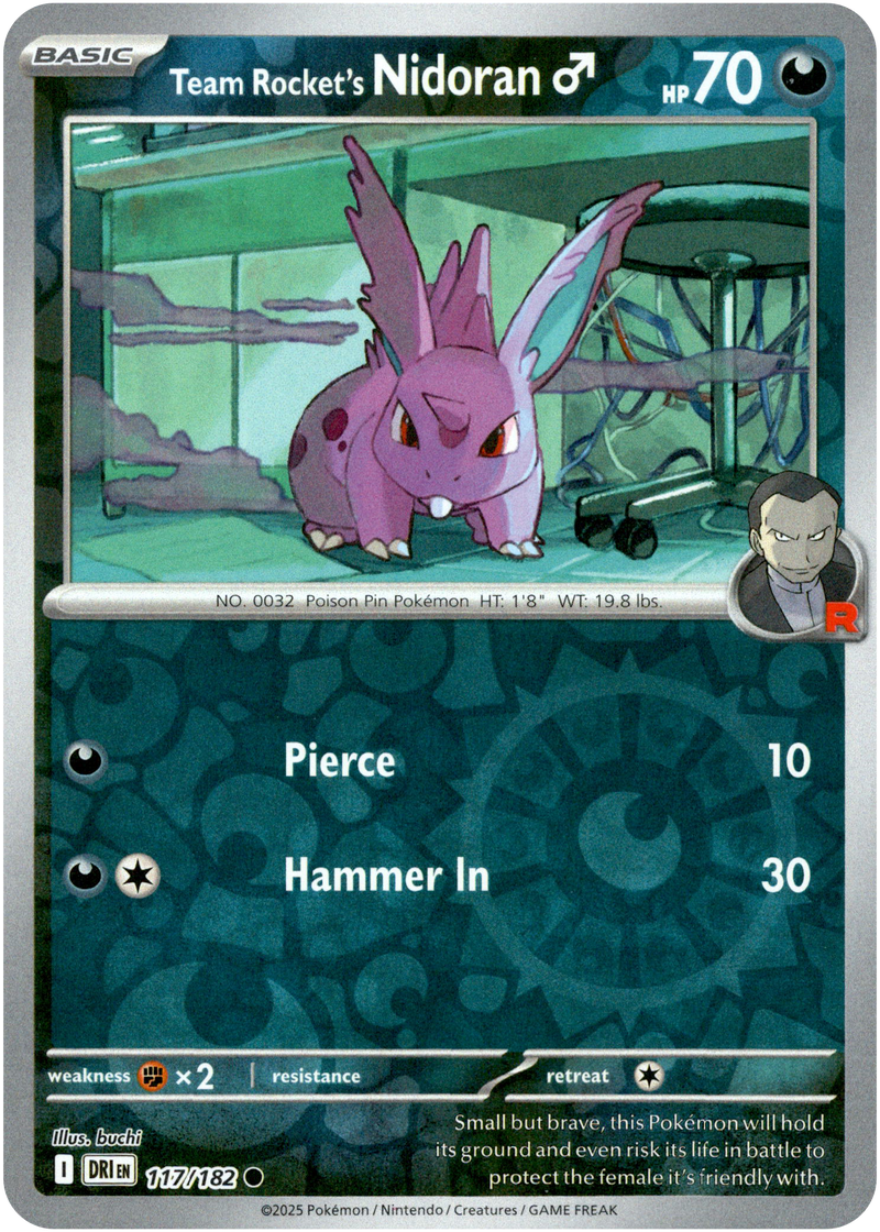 Team Rocket's Nidoran - 117/182 - Destined Rivals - Reverse Holo - Card Cavern