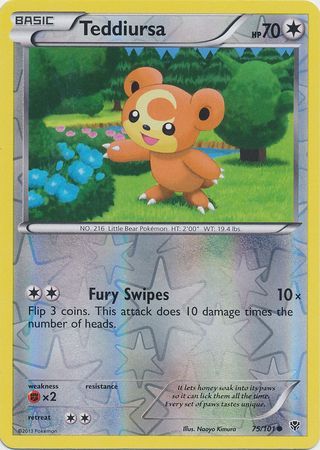 Teddiursa - 75/101 - Plasma Blast - Reverse Holo - Card Cavern