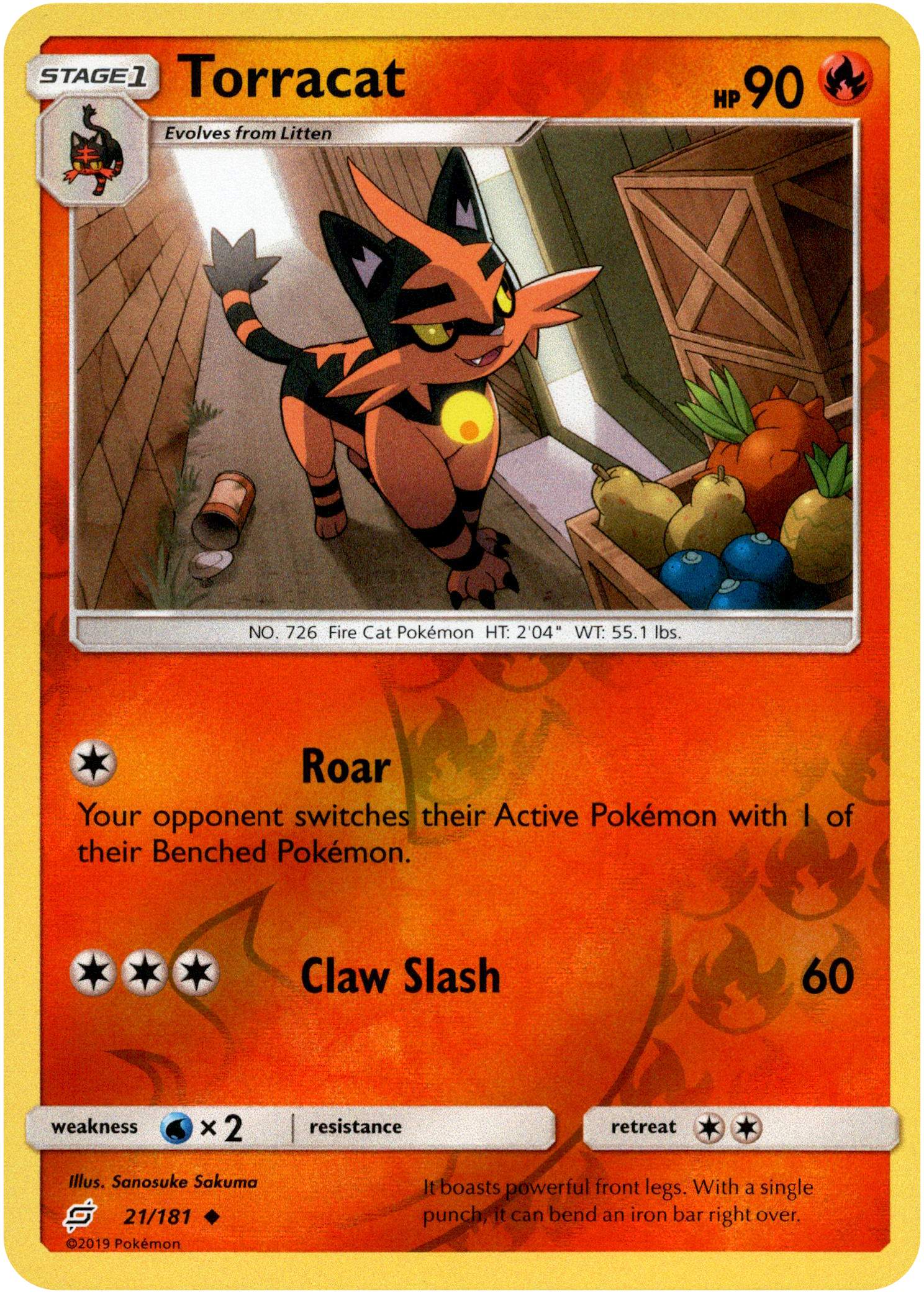 Torracat - 21/181 - Team Up - Reverse Holo - Card Cavern