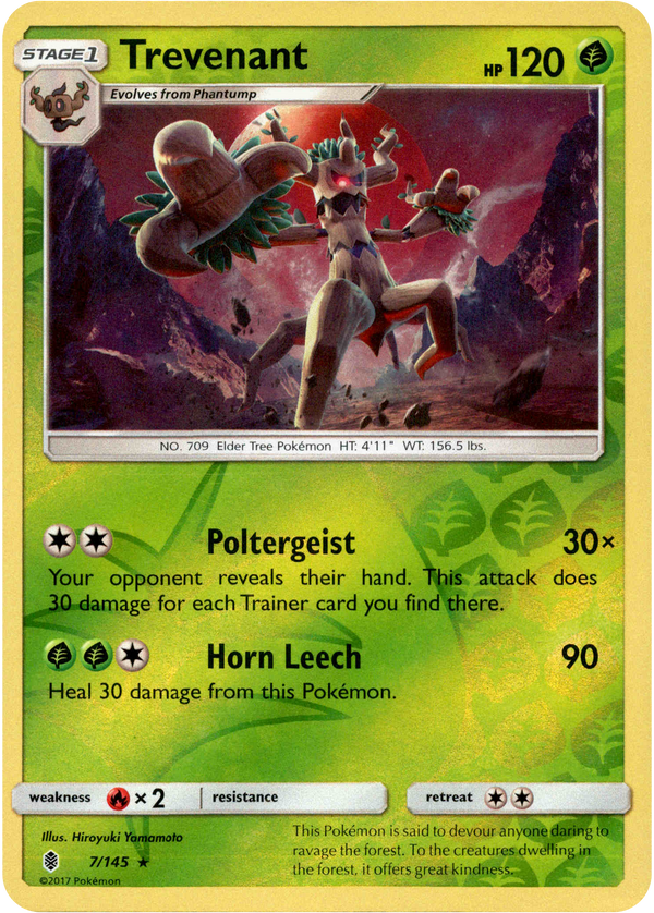 trevenant pokemon card holographic Trevenant - 7/145 - Guardians Rising