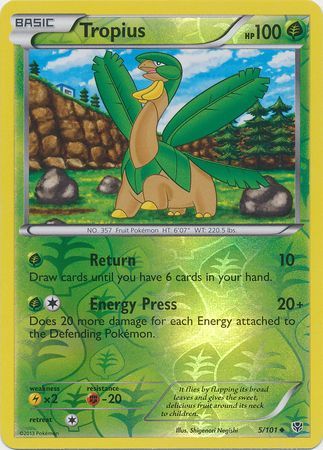 Tropius - 5/101 - Plasma Blast - Reverse Holo - Card Cavern