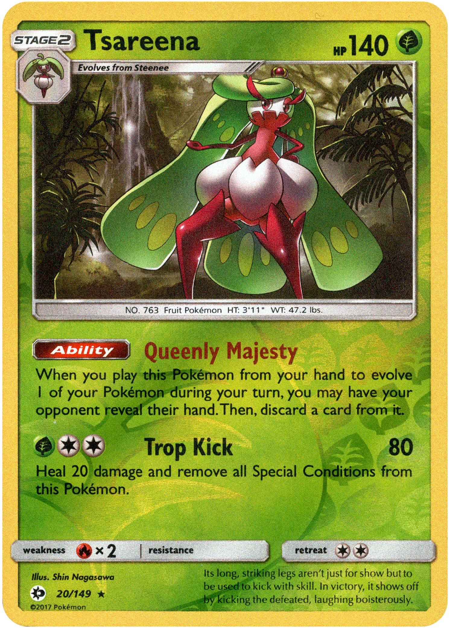 Tsareena - 20/149 - Sun & Moon - Reverse Holo - Card Cavern