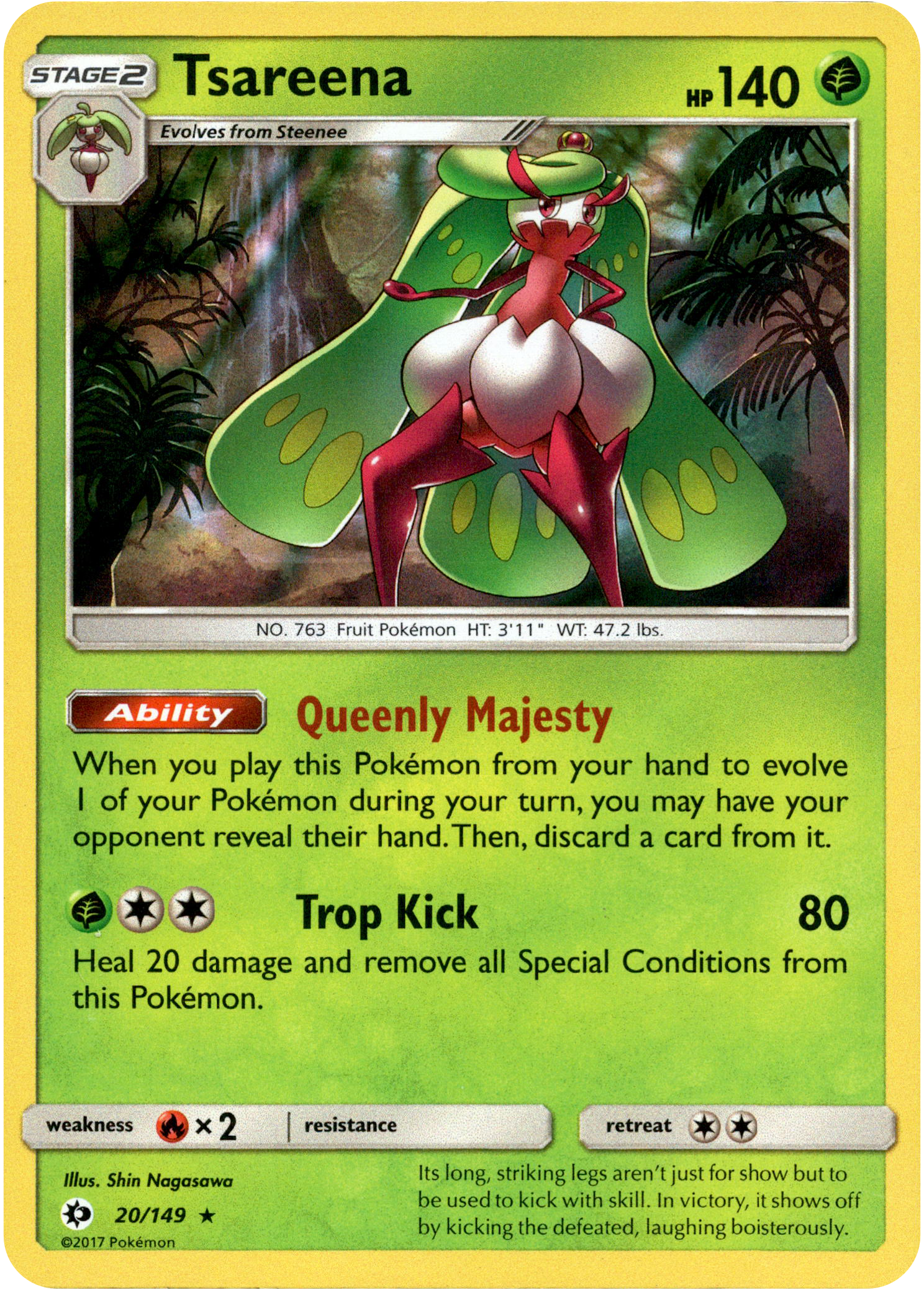 Tsareena - 20/149 - Sun & Moon - Holo - Card Cavern