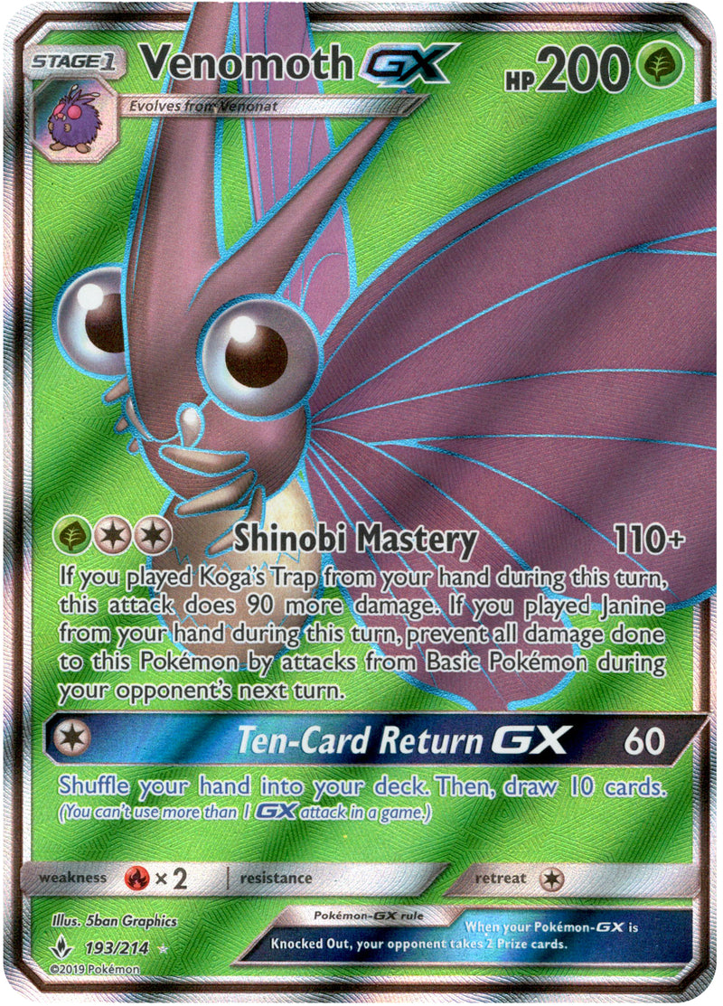 Venomoth GX (Full Art) - SM - Unbroken Bonds [ULTRA RARE]