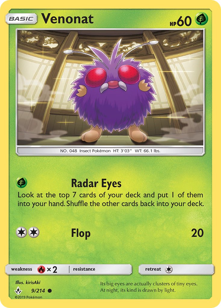 Venonat - 9/214 - Unbroken Bonds - Card Cavern