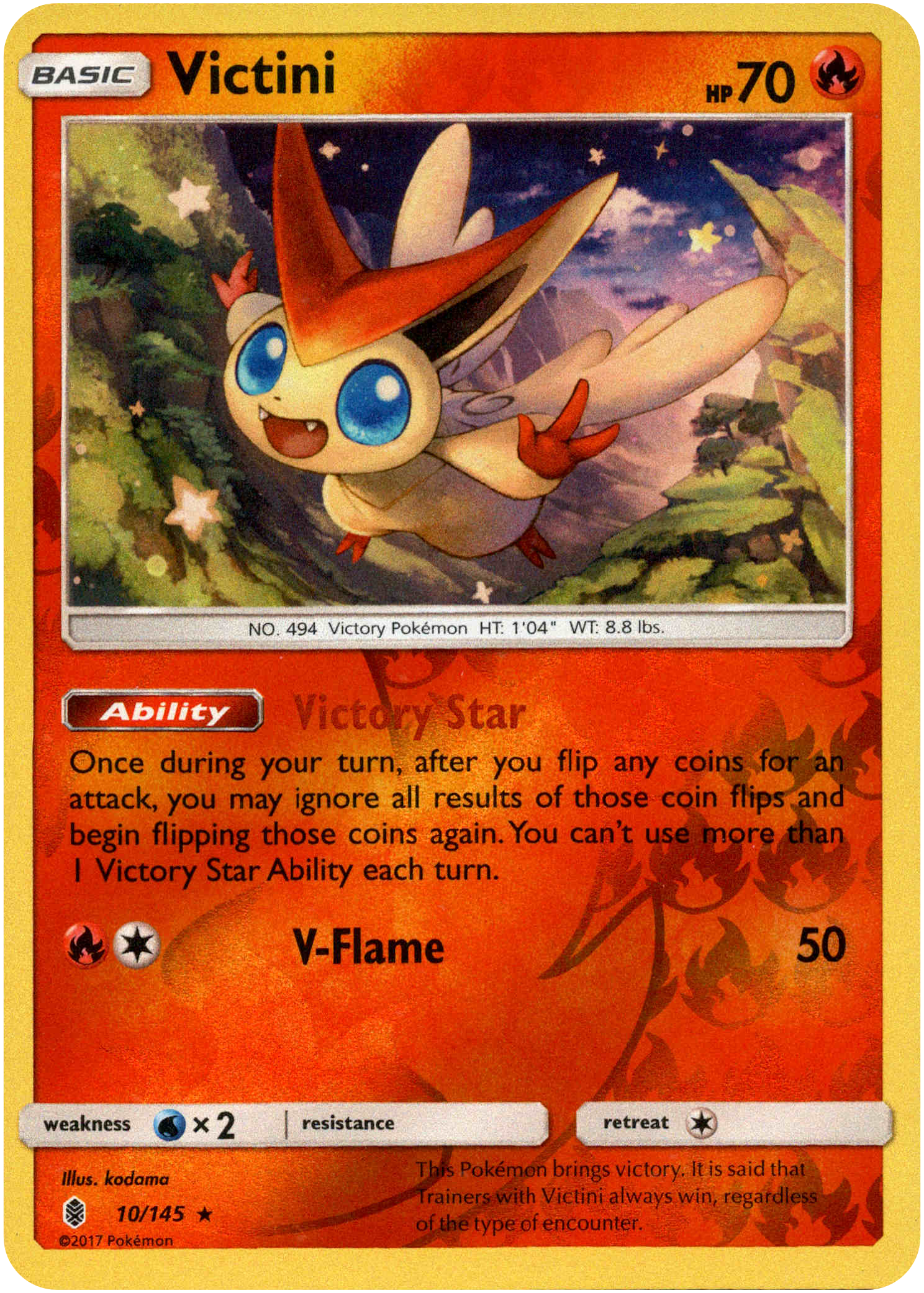 Victini - 10/145 - Guardians Rising - Reverse Holo - Card Cavern