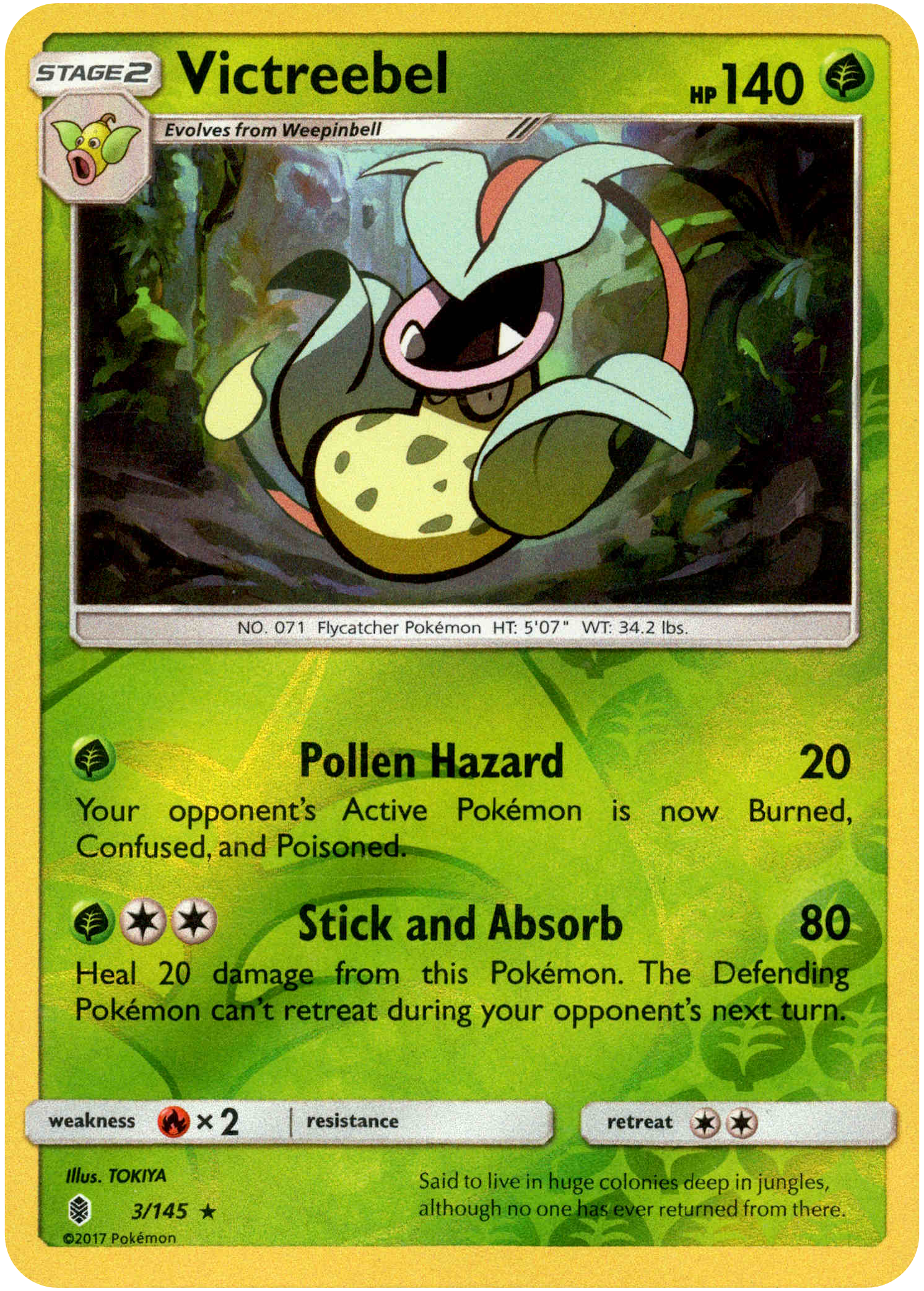 Victreebel - 3/145 - Guardians Rising - Reverse Holo - Card Cavern