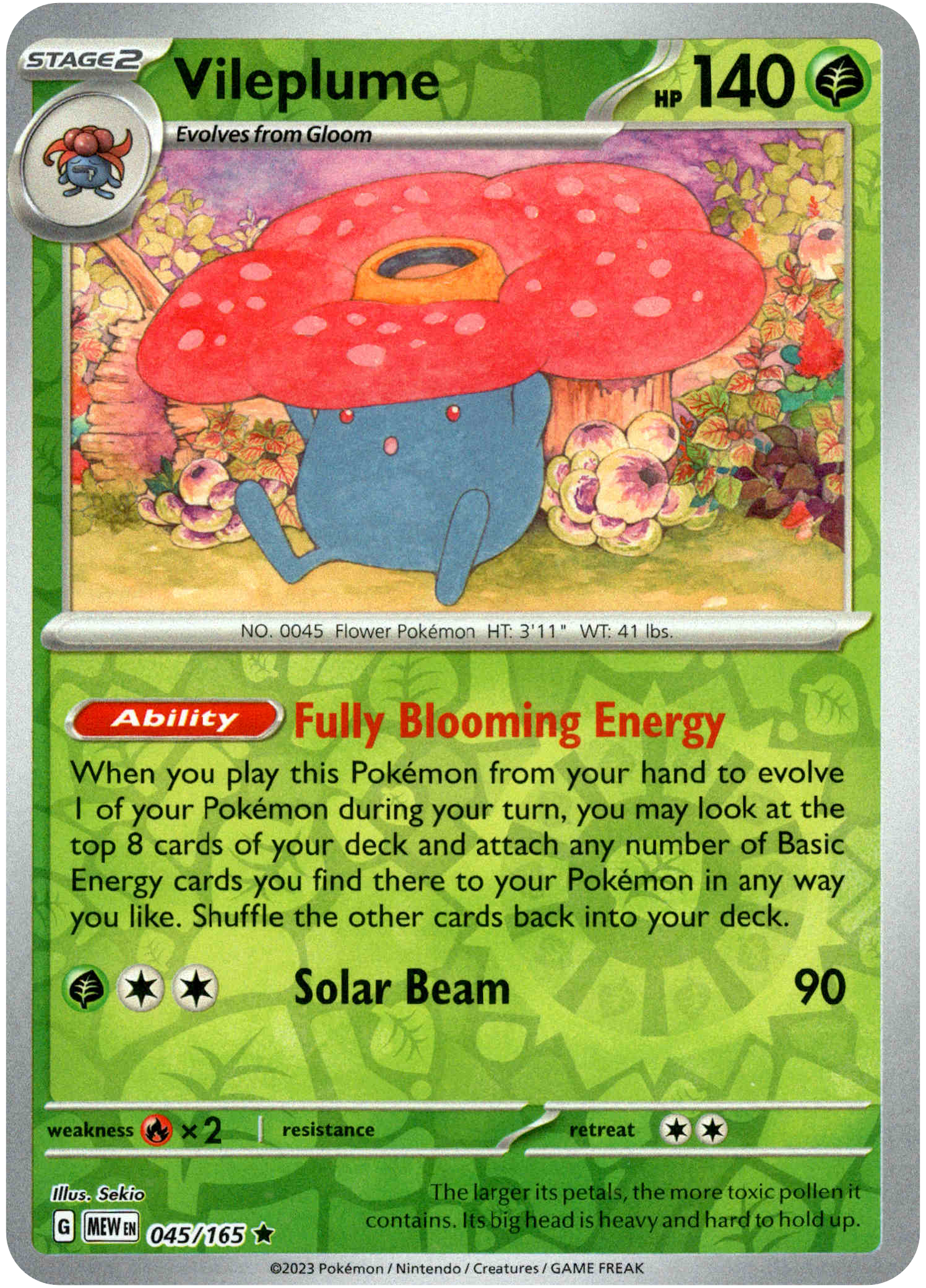 Vileplume - 045/165 - Scarlet & Violet 151 - Reverse Holo - Card Cavern