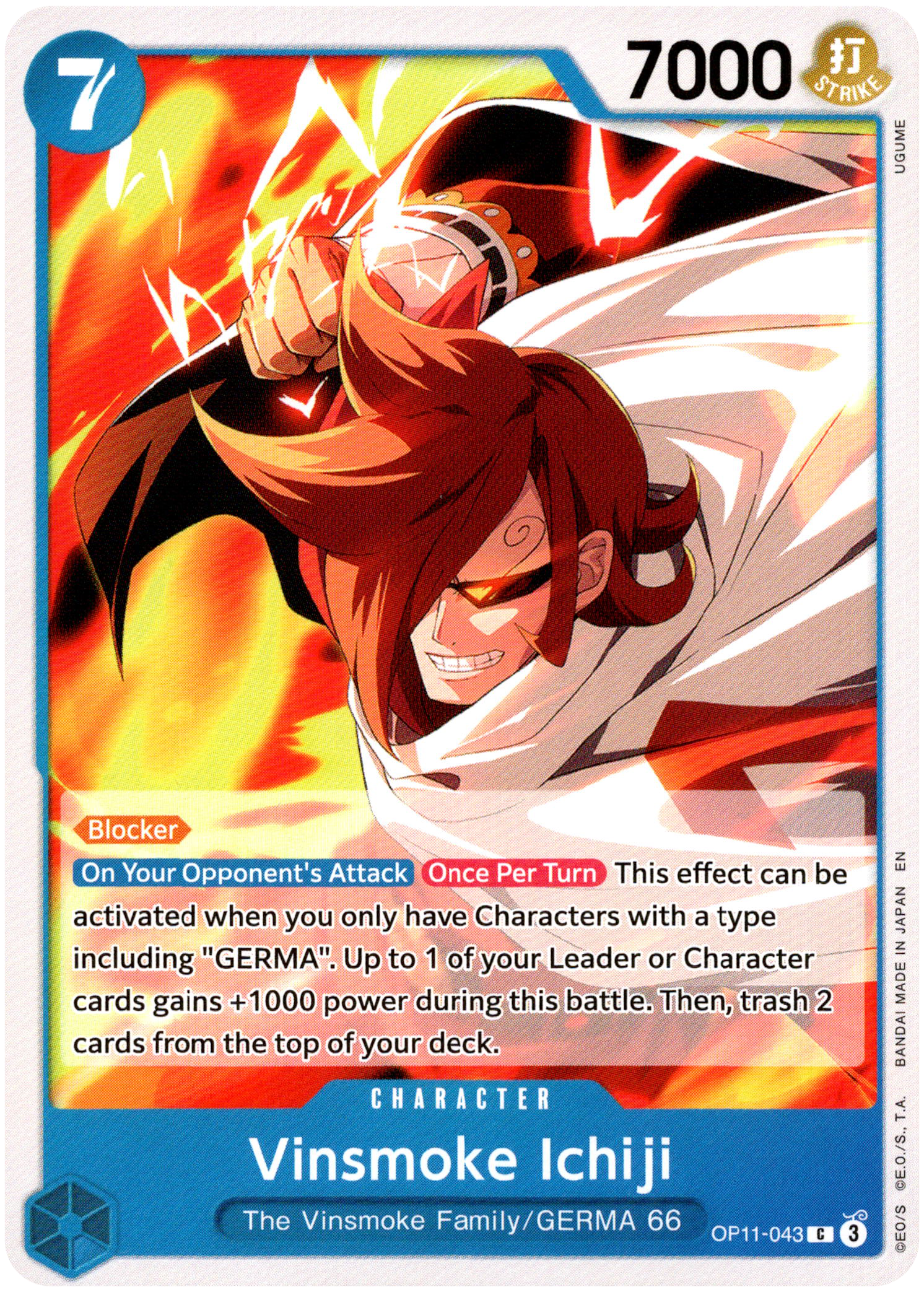 Vinsmoke Ichiji - OP11-043 C - A Fist of Divine Speed - Card Cavern
