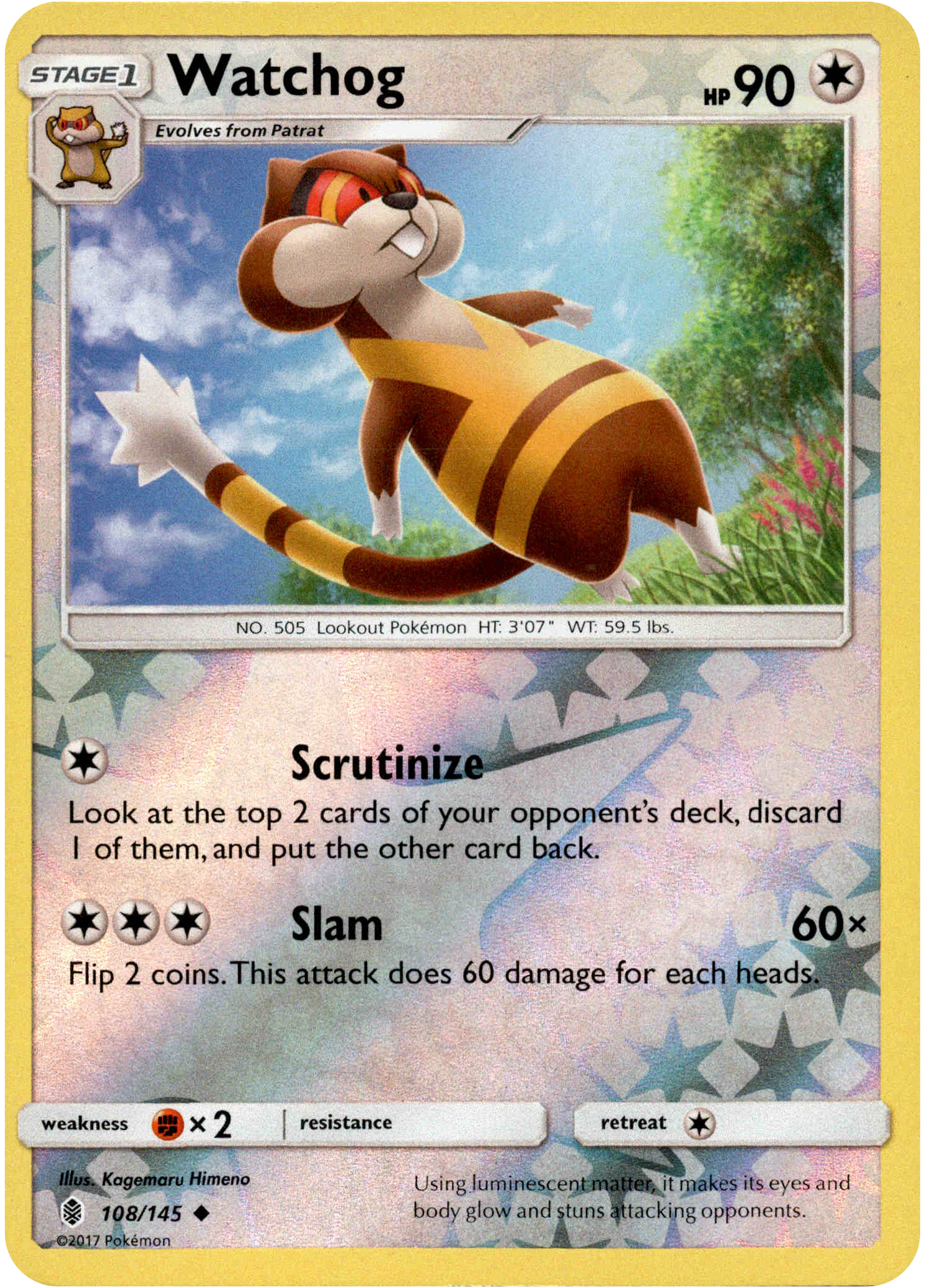 Watchog - 108/145 - Guardians Rising - Reverse Holo - Card Cavern