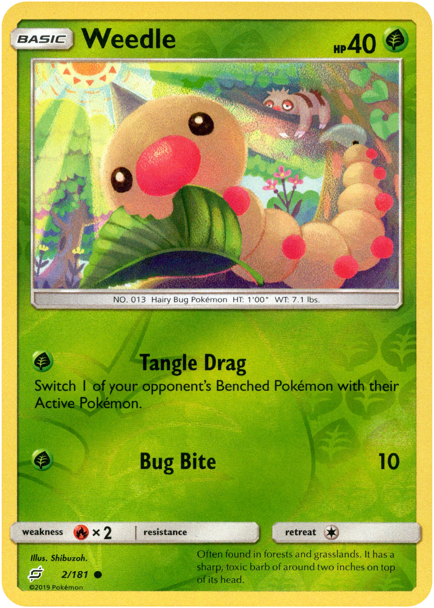 Weedle - 2/181 - Team Up - Reverse Holo - Card Cavern
