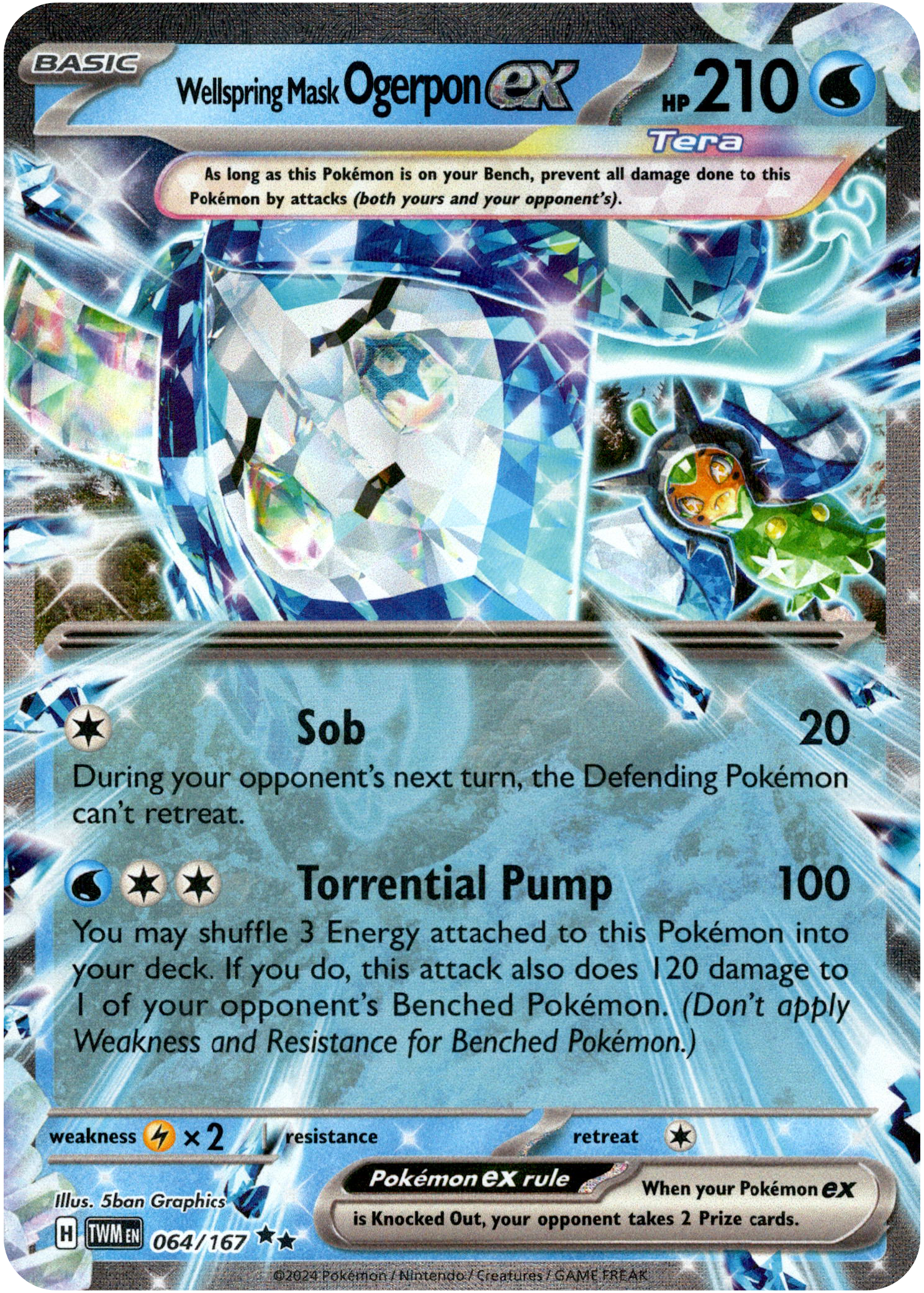 Wellspring Mask Ogerpon ex - 064/167 - Twilight Masquerade - Holo - Card Cavern