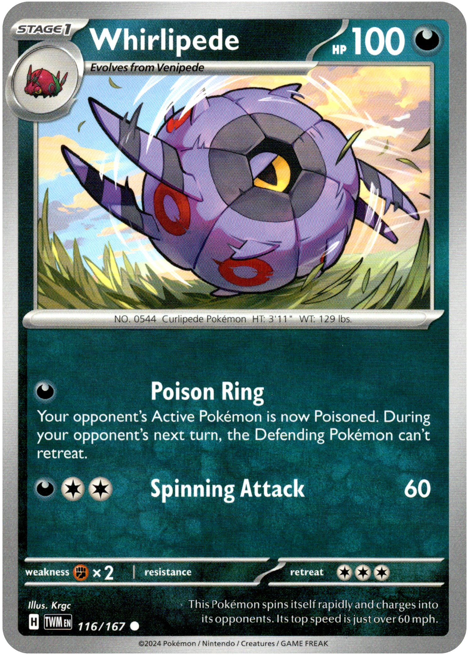 Whirlipede - 116/167 - Twilight Masquerade - Card Cavern