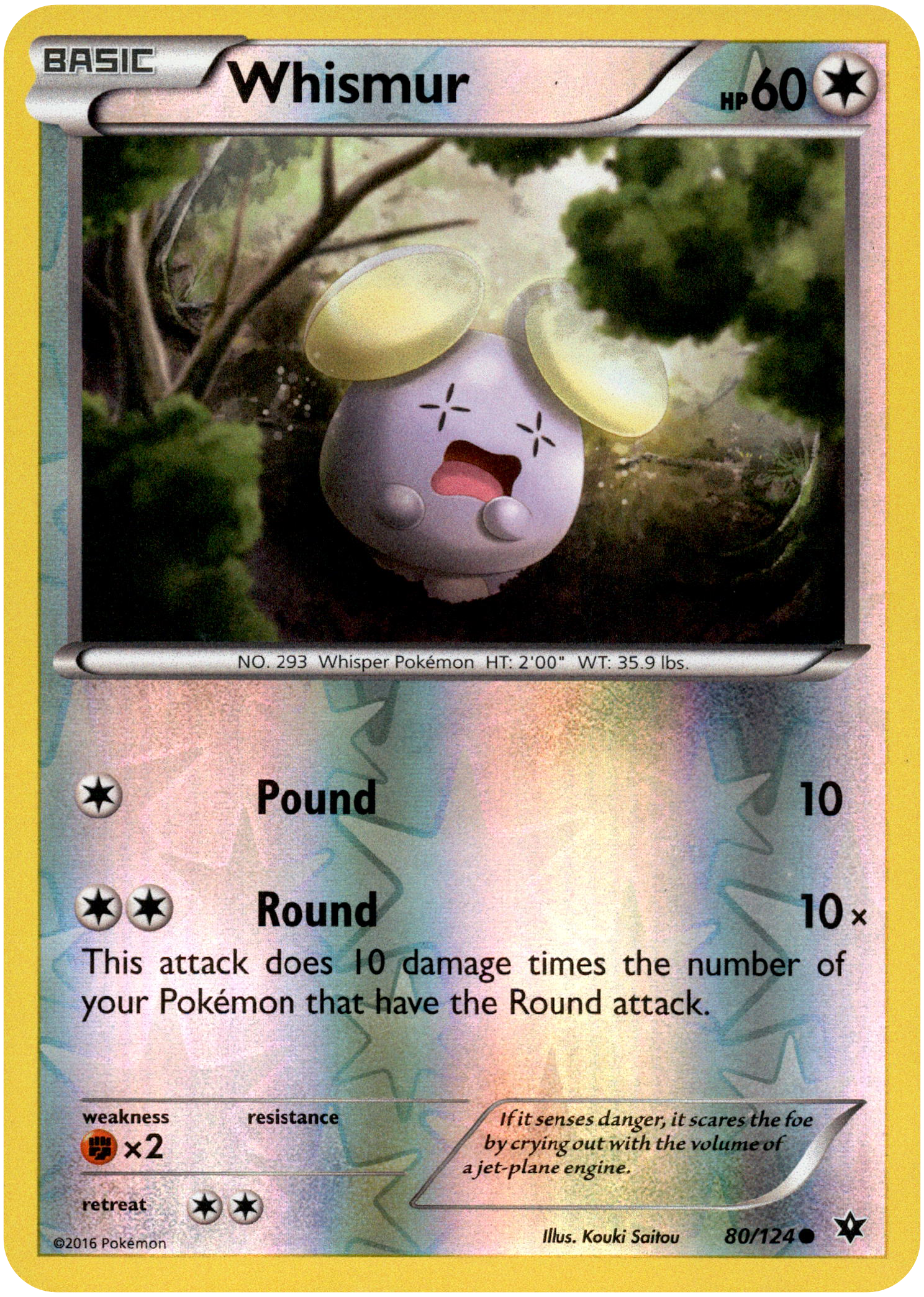 Whismur - 80/124 - Fates Collide - Reverse Holo - Card Cavern