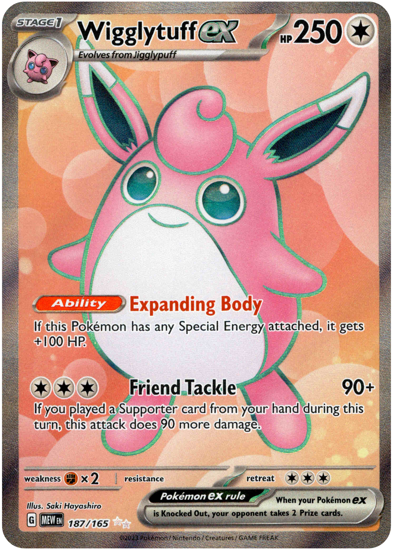 Wigglytuff ex - 187/165 - Scarlet & Violet 151 - Holo - Card Cavern