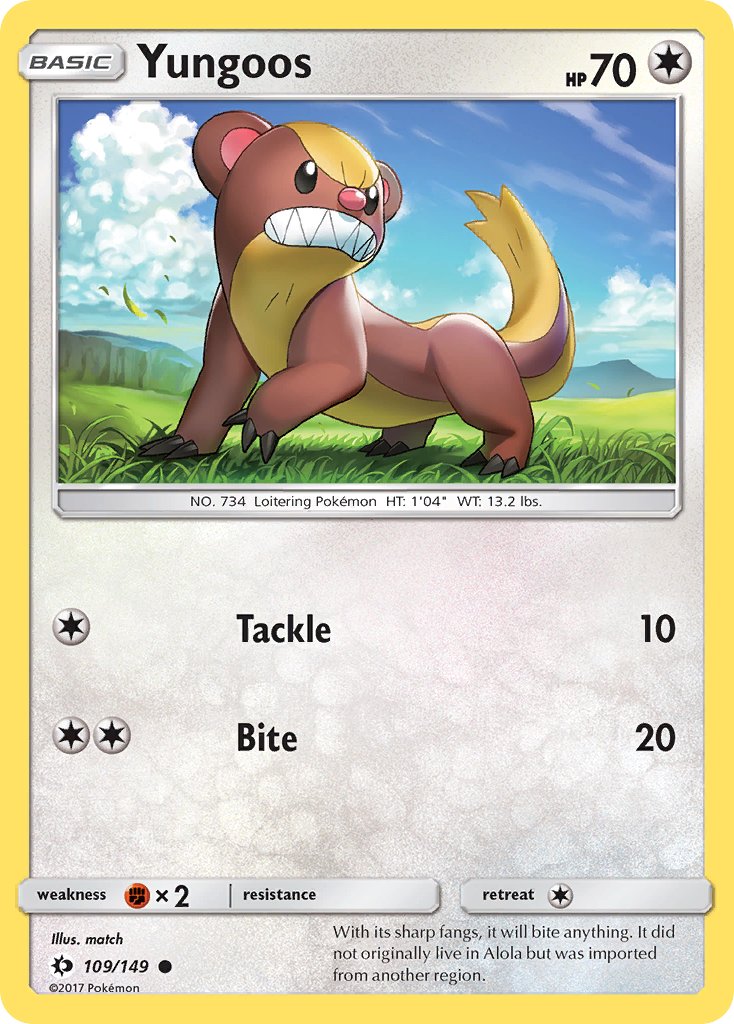 Yungoos - 109/149 - Sun & Moon - Card Cavern