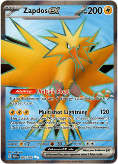 Zapdos ex - 192/165 - Scarlet & Violet 151 - Holo - Card Cavern