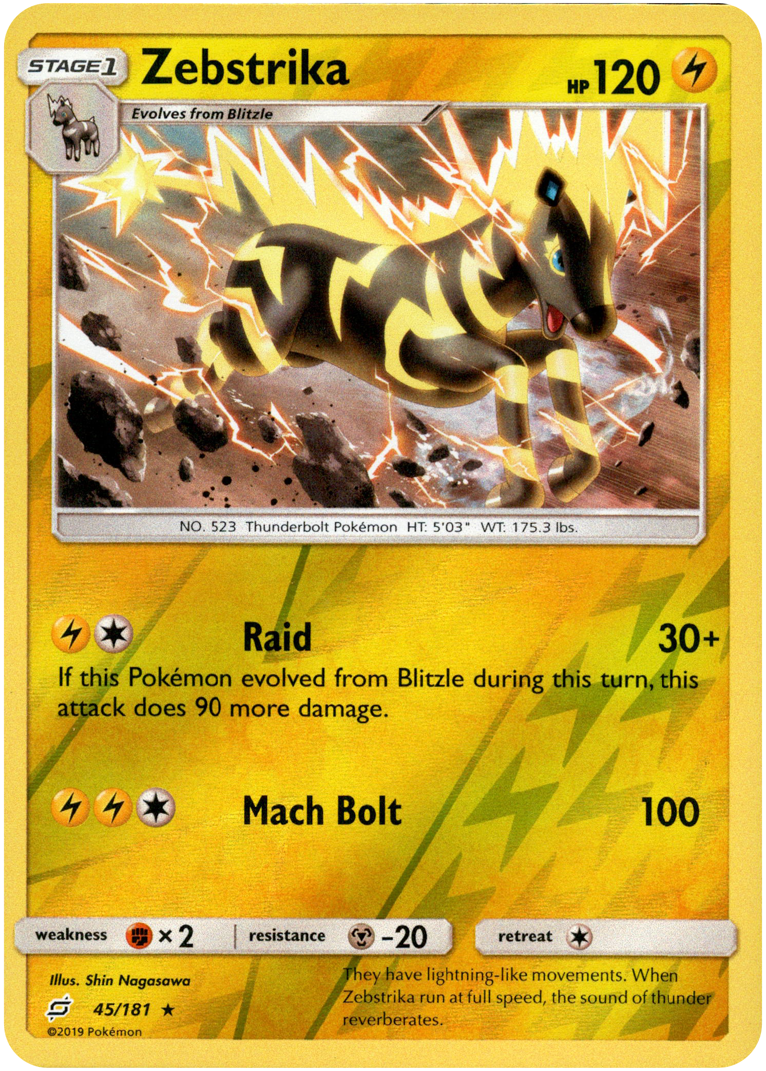 Zebstrika - 45/181 - Team Up - Reverse Holo - Card Cavern