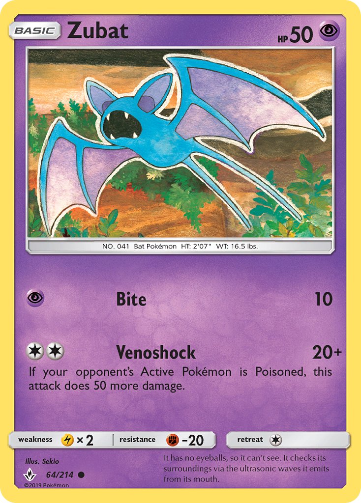 Zubat - 64/214 - Unbroken Bonds - Card Cavern