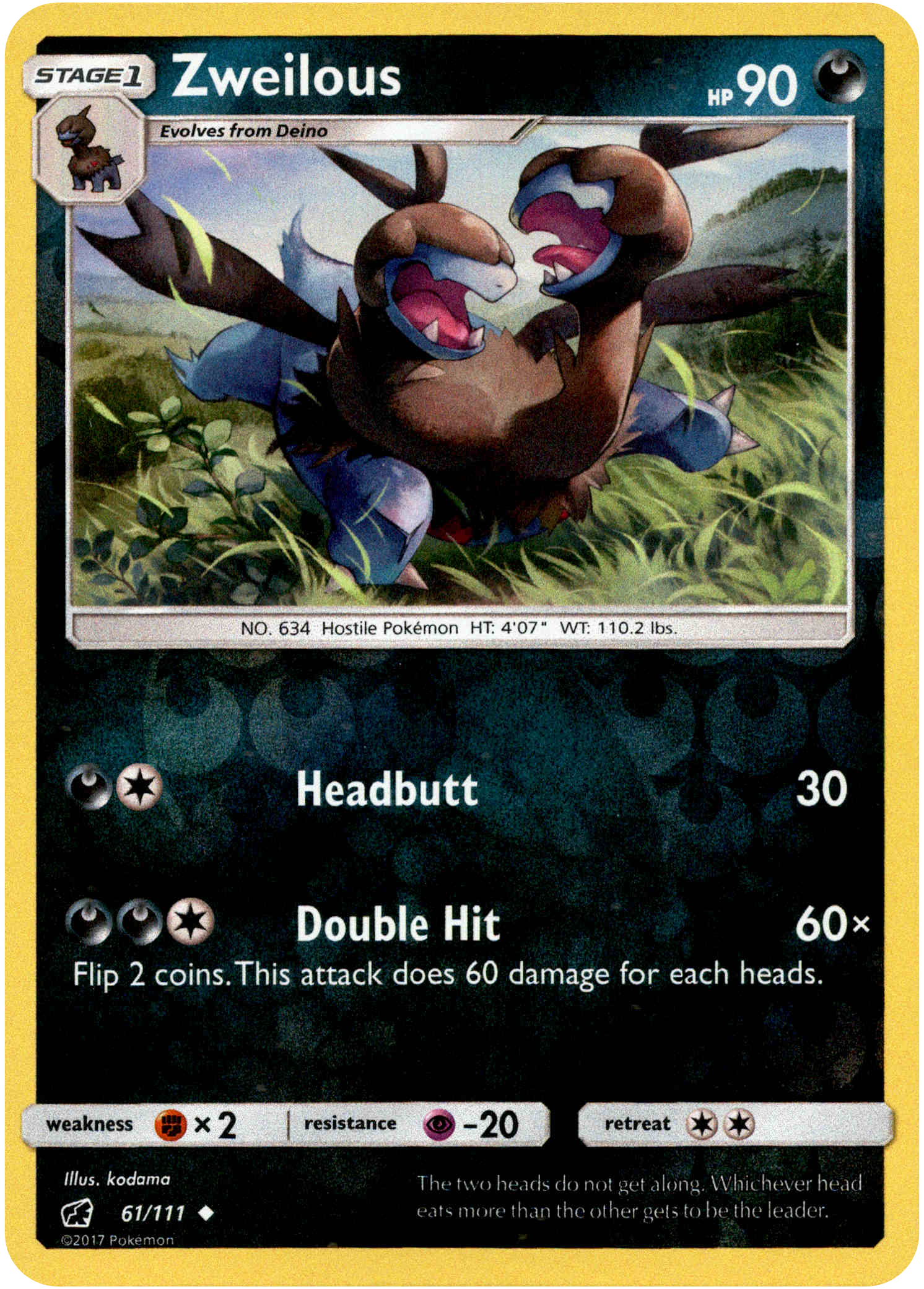 Zweilous - 61/111 - Crimson Invasion - Reverse Holo - Card Cavern