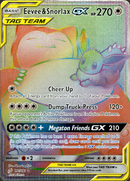 Eevee & Snorlax GX Hyper Rare - 191/181 - Team Up - Holo - Card Cavern