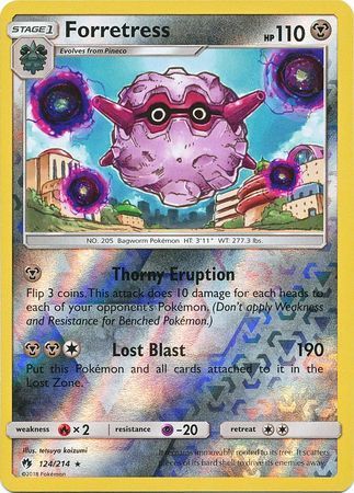 Forretress - 124/214 - Lost Thunder - Reverse Holo - Card Cavern