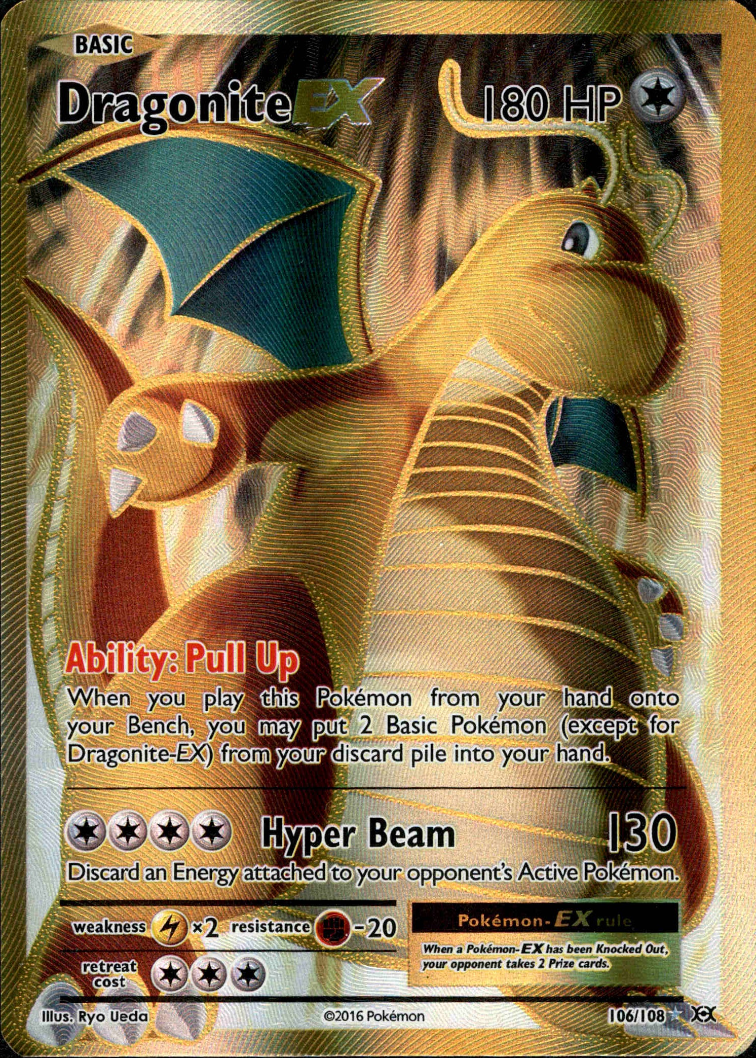 Dragonite EX Full Art - 106/108 - Evolutions - Holo - Card Cavern