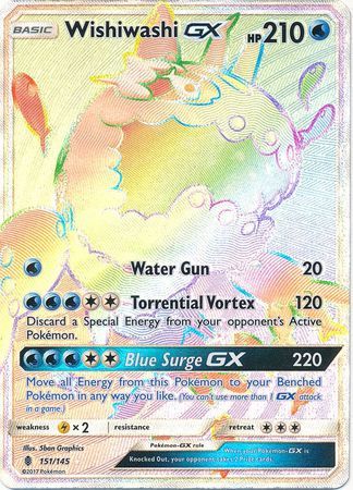 Wishiwashi GX Hyper Rare - 151/145 - Guardians Rising - Holo - Card Cavern