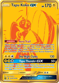 Tapu Koko GX Gold Secret Rare - SV93/SV94 - Hidden Fates - Holo - Card Cavern