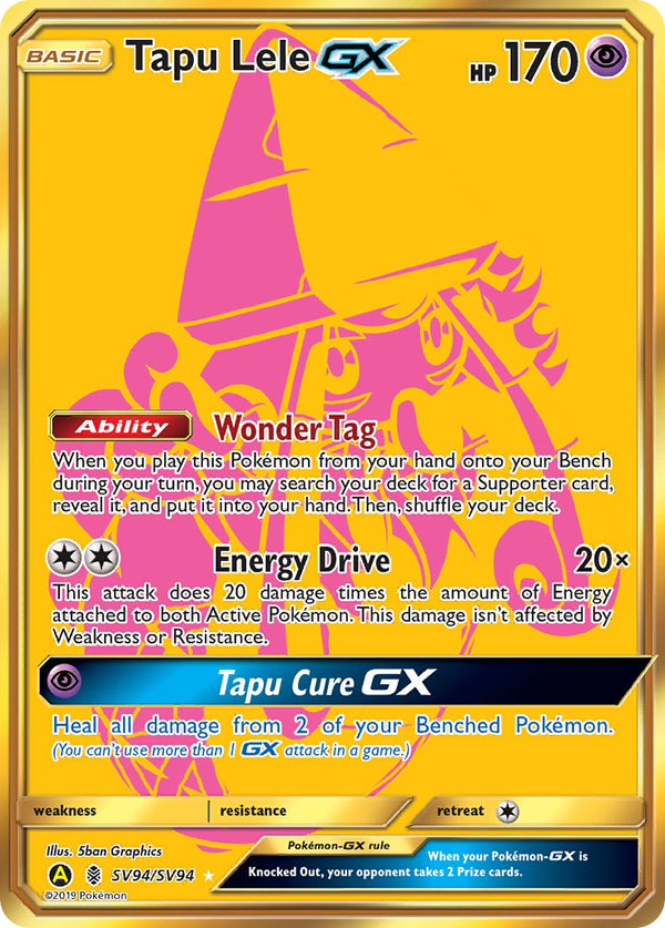 Tapu Lele GX Gold Secret Rare - SV94/SV94 - Hidden Fates - Card Cavern
