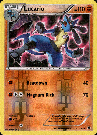 Lucario - 47/124 - Fates Collide - Reverse Holo - Card Cavern