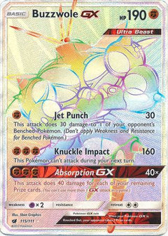 Buzzwole GX Hyper Rare - 115/111 - Crimson Invasion - Holo - Card Cavern