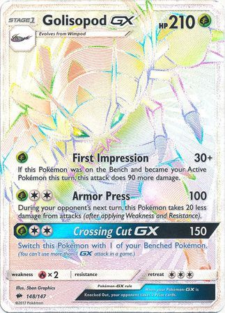 Golisopod GX Hyper Rare - 148/147 - Burning Shadows - Holo - Card Cavern