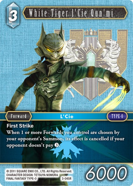 White Tiger l'Cie Qun'mi - 3-045R - Opus III - Card Cavern