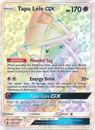 Tapu Lele GX Hyper Rare - 155/145 - Guardians Rising - Holo - Card Cavern