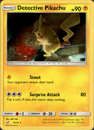 Detective Pikachu - 10/18 - Detective Pikachu - Holo - Card Cavern