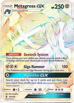Metagross GX Hyper Rare - 157/145 - Guardians Rising - Holo - Card Cavern