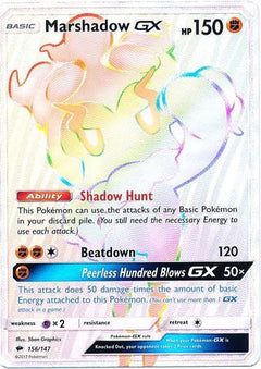 Marshadow GX Hyper Rare - 156/147 - Burning Shadows - Holo - Card Cavern