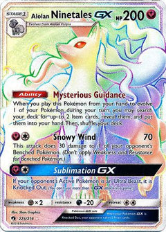 Alolan Ninetales GX Hyper Rare - 225/214 - Lost Thunder - Holo - Card Cavern