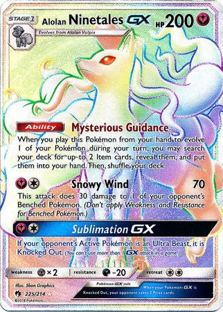 Alolan Ninetales GX Hyper Rare - 225/214 - Lost Thunder - Holo - Card Cavern