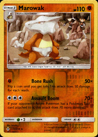 Marowak - 91/214 - Unbroken Bonds - Reverse Holo - Card Cavern