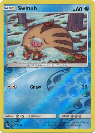Swinub - 19/111 - Crimson Invasion - Reverse Holo - Card Cavern