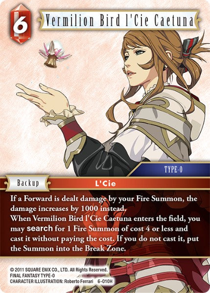 Vermilion Bird l'Cie Caetuna - 6-010H - Opus VI - Card Cavern