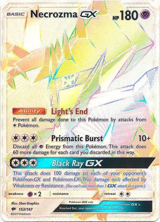 Necrozma GX Hyper Rare - 153/147 - Burning Shadows - Holo - Card Cavern