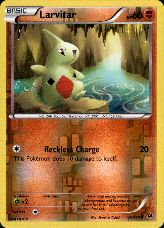Larvitar - 40/124 - Fates Collide - Reverse Holo - Card Cavern