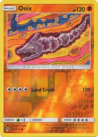 Onix - 109/214 - Lost Thunder - Reverse Holo - Card Cavern